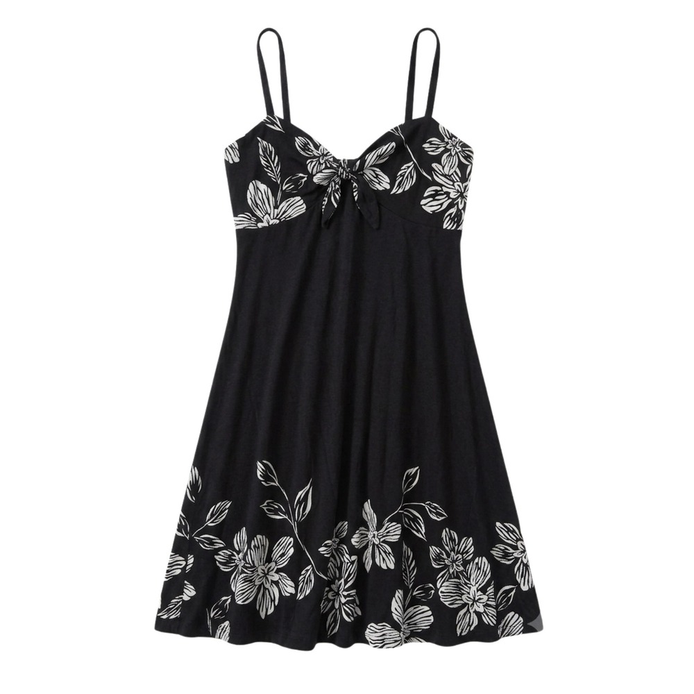 INC International Concepts‎ Sundress Womens Small BlackWhite Floral Tie Front